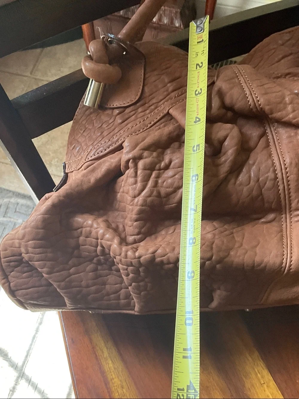 Classic Tan Leather Tote Handbag